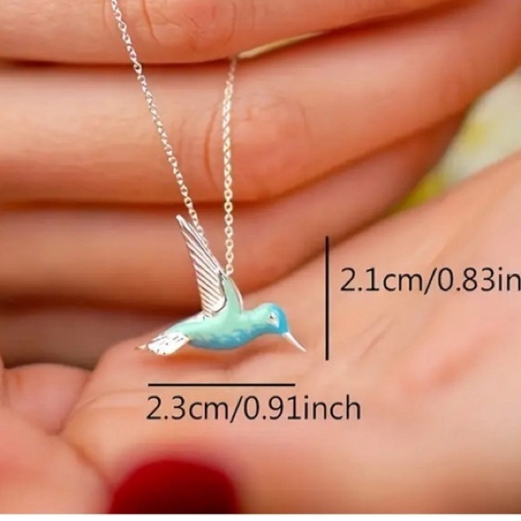 Jewelry - Silver and Blue Hummingbird Necklace